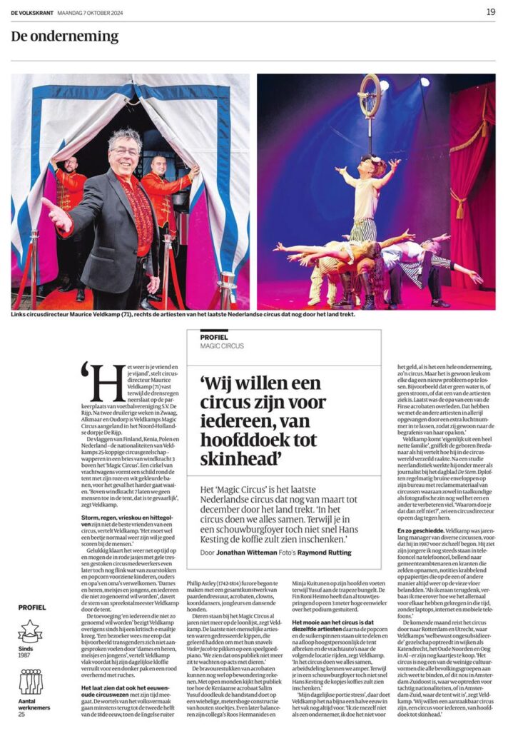 De mediaweek: artikel Maurice Veldkamp in Volkskrant